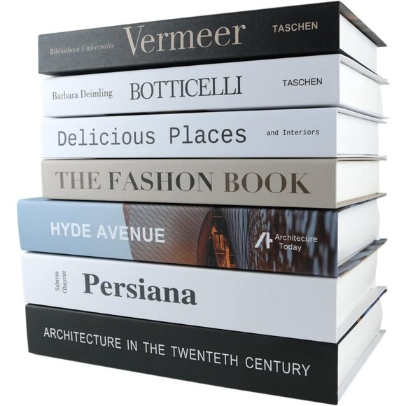 7 Pcs Black and white shelf Accents Library Books for Home décor - Picture 1 of 5